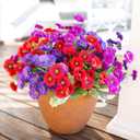 2 x Dahlia Artificial Flowers for Outdoors Decoration, 6 Bundles Silk Flowers Fake Plants Realistic UV Resistant Faux Flowers for Outdoor Planters Front Door Yard Garden Patio Outside Home Indoor, Mix
