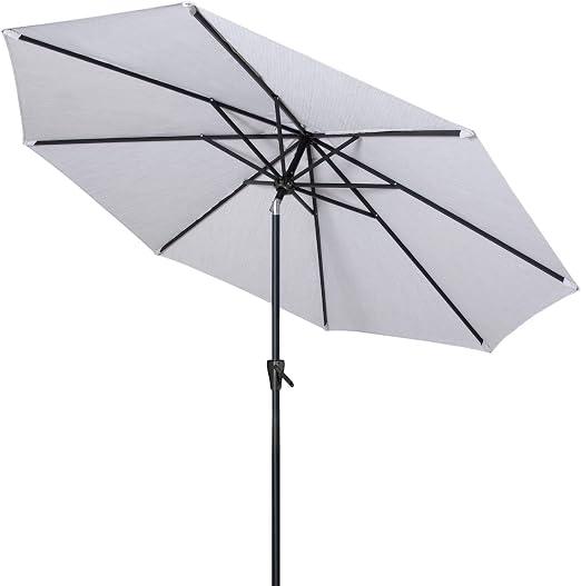 Tempera Patio Market Outdoor Table Umbrella with Auto Tilt and Crank, Large Sun Umbrella with Sturdy Pole & Fade Resistant Canopy, Easy to Set