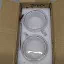 Mfacoy Vintage Coffee Mugs Set of 2, 14 oz Embossed Glass Cups with Handle, Clear Cups for Cappuccino, Latte, Cereal, Yogurt, Milk, Hot or Cold Beverages (Translucent)