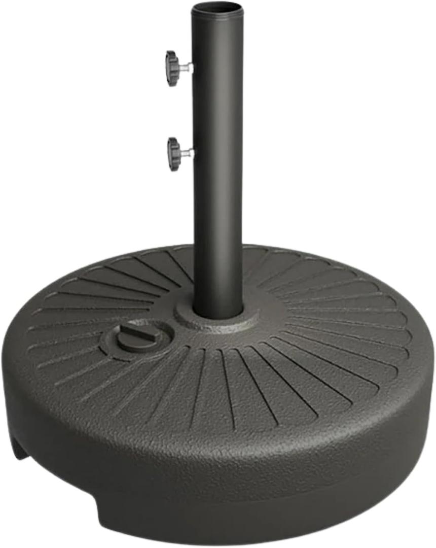 Fillable 81.5lb Max Capacity Umbrella Base, Outdoor Umbrella Stand with Steel Holder,Water or Sand Fillable for Outdoor,Lawn,Garden,Market