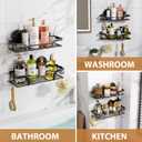 LEVERLOC 2 Pack Shower Caddy Suction Cup, Shower Shelves for Inside, Rustproof Metal Bathroom Storage NO-Drilling Bath Organizer with Large Capacity,Heavy Duty Storage Basket,Home Decor,Black