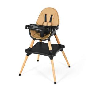 Total Tactic BB0484CF 5-in-1 Baby Eat & Grow Convertible Wooden High Chair with Detachable Tray, Coffee