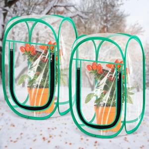 Nuanchu Pop up Mini Greenhouse Cover, PVC Clear Small Greenhouse with Nails 12" x 12" x 20" Inch Portable Plant Flowers Sunshine Tent Room for Indoor Outdoor Gardening(2 Pack) Nuanchu Pop up Mini Greenhouse Cover, PVC Clear Small Greenhouse with Nails 12" x 12" x 20" Inch Portable Plant Flowers Sunshine Tent Room for Indoor Outdoor Gardening(2 Pack)