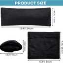 2PCS Wheelchair Armrest Pads with Hook and Loop Straps, Soft & Warm Short-Pile Plush Wheelchair Armrest Pads, Non Slip Arm Rest Covers for Handicapped/Adult, Comfort Foam Wheel Chair Arm Cushion-Black