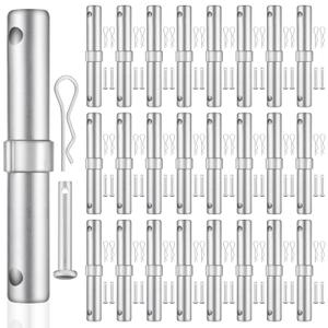 24 Pack Scaffolding Coupling Pins 1-3/8" OD x 9" L Heavy Duty Scaffolding Pins with 1" Collar and 48 Spring Retainers Locking Scaffold Connecting Rod Accessories
