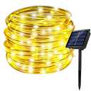 RUICHEN Solar Rope Lights Outdoor String Lights, 16.5 Ft 50 LED Tube Light Waterproof Copper Wire Fairy Lights for Garden Fence Yard Christmas Wedding Party (Warm White)