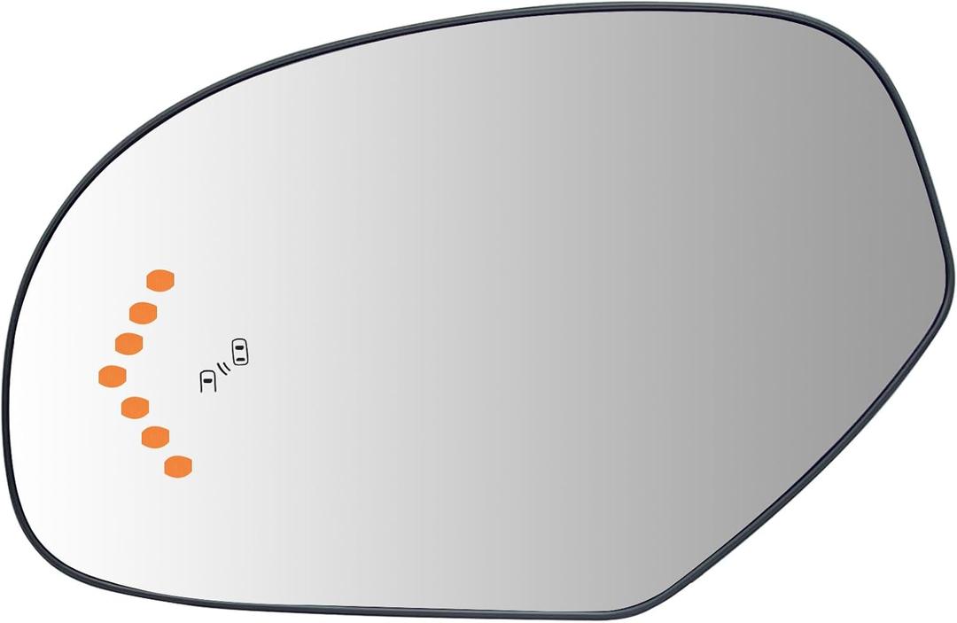 Driver Side Mirror Glass Replacement For Cadillac Escalade Suburban Tahoe GMC Yukon 2009-2014- For Tahoe GMC Yukon Side Mirror Glass With Rear Holder and Blind Spot Detection System (Left (Driver Side) with Blind Spot Detection)