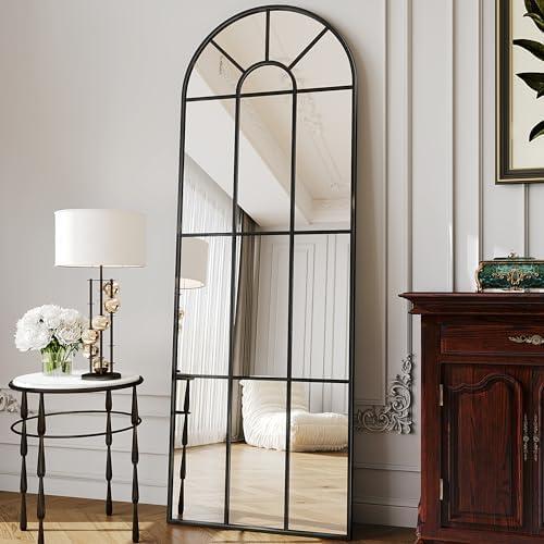 Suidia Wall Mirror, 23" x 68" Window Decorative Mirrors, Metal Framed Wall Decor Wall-Mounted Mirrors for Bedroom, Living Room, Entryway, Black