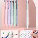 Four Candies 56 PCS Aesthetic School Supplies with Cute Pencil Case, 6 Multicolor Pen, 12 Pastel Highlighters, 5 Gel Pens Black Ink, 9 Mechanical Pencils for Student Stationary Set Preppy Stuff (Pink)