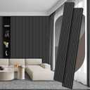 2 Pack Wood Panels for Wall, 106.3"  11" Wood Slat Acoustic Panels for Wall, Soundproof Panel for Interior Decor (Matte Black)