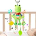 Baby Hanging Toys, Plush Animal Stuffed Sensory Toys for Carseat Stroller Car Seat Crib Play Gym, Baby Toys for 0 3 6 9 12 Months, Baby Boys and Girls Gift (Frog)