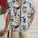 Mens Button Down Short Sleeve Shirt Casual Button Up Dress Shirts for Men Beach Summer Tops with Pocket (M)