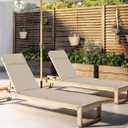 Chaise Lounge Cushion 72x21x3 Inch - Set of 2 Outdoor Lounge Chair Cushions, Lounger Pad Replacement with Fade-Resistant, Removable & Machine-Washable Covers, Ideal for Patio Chaise Chairs, Cream