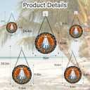 Stained Glass Window Hanging - Halloween Decorations White Ghost Suncatcher for Doors Garden Indoor Spooky Funny Blue Sun Catchers Gothic Decor Horror Gifts for Women Men Friend 7.8 in