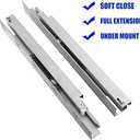 6 Pairs of 21 Inch Undermount Soft Close Drawer Slides Full Extension Concealed Drawer Rails with Mounting Screws,3D Locking Device and Brackets