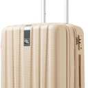 Hanke 20 Inch Expandable Carry on Luggage 22x14x9 Airline Approved Lightweight PC Hard Shell Suitcases with Wheels Travel Luggage Rolling Suitcase Travel Luggage Bag for Weekender(Cuba Sand Pink)