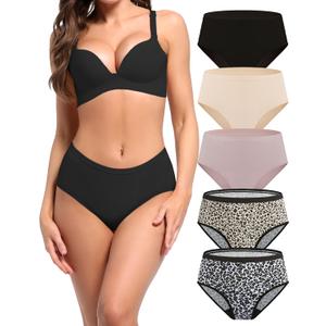 AIRCUTE Washable Adult Urine Incontinence Underwear for Women Leak Proof Absorbent Bladder Protective Panties (2X-Large, 5 Pack)