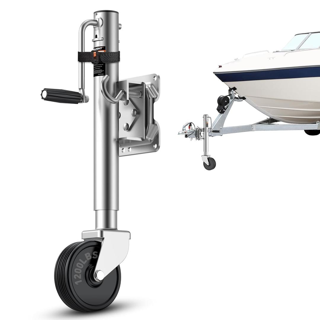 SEALIGHT Boat Trailer Jack with Wheel - Load Capacity up to 1200 lbs, Galvanized Steel, Corrosion-Resistant Design, Height Adjustable from 22.8-32.8 inches, Suitable for RV, Boat, Cargo Trailer