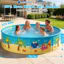 COBOPANDA Large Foldable Kids Pool, Hard Plastic Collapsible Deep Kiddie Pool, Small Pools for Swimming, Backyard Dog Pool (JellieMons 78.7"x17.7")