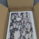 Real Luxurious Natural Marble Vanity Tray Genuine Marble/Stone Storage Tray for Home Decor Bathroom/Kitchen/Vanity/Dresser Non-Resin/Non-Ceramic (12" x 8" x 0.6", Engraving Tray-purple)