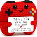Crochet Game Controller Son Graduation Gifts from Mom Dad, Mothers Day Birthday Fathers Day Graduation Gifts for Son, Cute Handmade Crochet Game Controller Decor, Boy Room Decor for Bonus Son