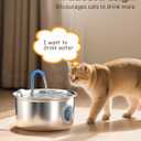 Cat Water Fountain Stainless Steel: Cat Fountain for Drinking - 88oz/2.6L Pet Water Fountain for Cats Indoor - Quiet Cats Water Bowl Dispenser - Pets Feeding & Watering Supplies - for Small Animals