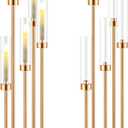 Tessco for you 5 Arm Candelabra Centerpieces for Tables 42.5'' Tall Floor Candle Holder Metal Candlestick Stand with Acrylic Lampshade for Wedding Holiday Birthday Party Decor(Gold,2 Set)