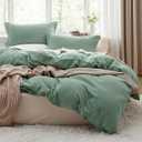 Bedsure Sage Green Duvet Cover King Size - 3 Pieces Prewashed Extra Soft Bedding Set, Includes 1 Duvet Cover 104x90 Inches with Zipper Closure & 2 Pillow Shams, Comforter Not Included (King (104" x 90"), 01 - Sage Green (No Comforter))