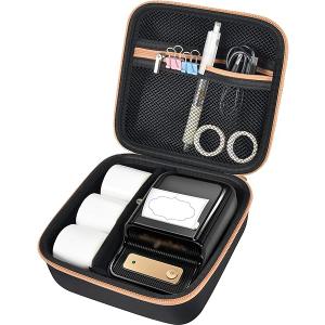 ALKOO Case Compatible with NIIMBOT B21 / B1 Label Maker Wireless Thermal Label Printer, Holder for Inkless Label Maker & Labeling Tapes Refills, with Mesh Pocket for Cable Accessories (Black)