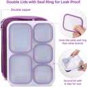 DaCool Stainless Steel Kids Bento Lunch Box Leak Proof BPA-Free School Lunch Container 5-Compartment with Lunch Bag and Fork for Toddler Child Adult, Food Snack Container for Picnic Outdoors,Purple