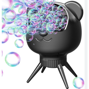 Rechargeable Bubble Machine for Kids & Parties, 38000+ Bubbles/Min, 90°/180° AutoRotating Bubble Makers 500ML Portable Bubble Blower with 2 Speed Modes for Weddings, Birthdays, Outdoor/Indoor, Black