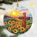 Christmas Ornaments, Dodosky 2.8in Ceramic Cross Ornament, Xmas Decor, Christmas Tree Ornaments, Xmas Decorations for Tree, Holiday Ornament, Cross Gifts, Gift for Religious, Christian Gifts