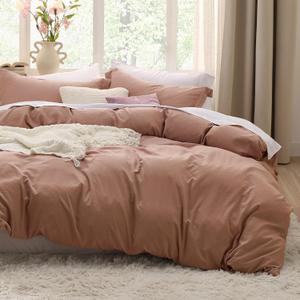 Bedsure Mocha Mousse Duvet Cover Queen Size - 3 Pieces Prewashed Extra Soft Bedding Set, Includes 1 Duvet Cover 90x90 Inches with Zipper Closure & 2 Pillow Shams, Comforter Not Included