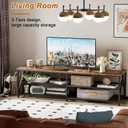 TV Stand for TVs up to 75 Inch, 70" Long Industrial TV Console Table with 3-Tier Storage Shelves, Entertainment Center for Living Room, Bedroom (Brown)