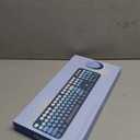 Nowlike Wireless Keyboard and Mouse Combo, Retro Typewriter Keyboard with Round Keycaps, Full-Size Ergonomic, Blue, Ideal for Windows PC, Home, Office, and College, Wireless Keyboard Mouse Combo