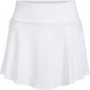 adidas Girls 3-Stripe Flounce Knit Skorts Tennis Skirt (X-Large, White/White)