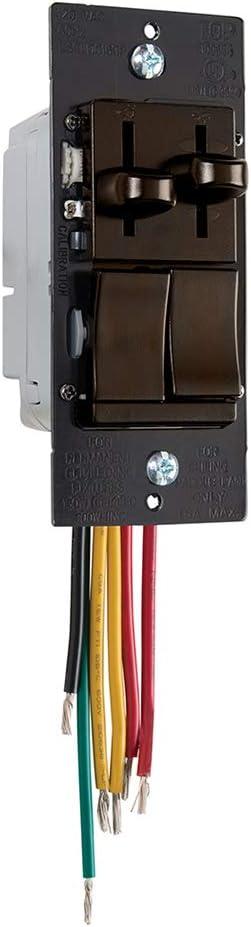 Legrand Pass & Seymour 450W LS Series Preset Dimmer Light Switch for Dimmable LED & CFL Bulbs Plus 1.6A Ceiling Fan Control, Single Pole/3-Way, LSCLDC163P, Brown, 1 Count