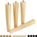 FoDau770 Rubber Wood Furniture Legs 14 Inches, Straight Tapered Wood Feet Mid Century Sofa Legs Set of 4, 5/16" UNC Furniture Feet Replacement Parts for Cabinet Couch Dresser Chair Ottoman Table (Varnish)