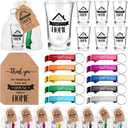 Roshtia 40 Sets Housewarming Party Favors for Guests Bottle Opener Keychains Bulk with Short Glasses for New Home Gifts Souvenirs (Glass)