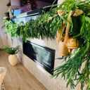 Artificial Norfolk Pine Garlands, Real Touch Winter Pine Garland, Green Artificial Greenery Garland for Mantle, Stairs, Table, Fireplace, Indoor & Outdoor Xmas Decorations(9FT)