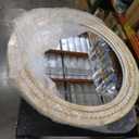 Round Mirror 24 Inch Braided Knot Bohemian Farmhouse Decorative Mirror for Wall Decor Hanging Mirror