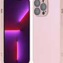 Compatible with iPhone 13 Pro Hard Body AG Glass Matte Frost Cellphone Mobile Basic case Cover casing funda para Drop Protection Camera Lens Protection Raised Bezels (Pink)