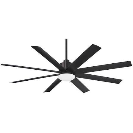 MINKA-AIRE Slipstream 65" 8-Blade LED Ceiling Fan in a Coal Finish with Coal Blades and Etched Opal Glass