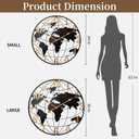 Large World Map Wall Clock, Metal Minimalist Modern Clock,Round Silent Non-Ticking Battery Operated Wall Clocks for Living Room/Home/Kitchen/Bedroom/Office/Farmhouse Decor Color1, 24 inch