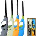 Candle Lighter, 4PCS Long Refillable Butane Lighter for Candle Grill Fireplace(No Fuel) (Blue)