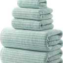 REDKISS Ultra Soft Bath Towels Set of 6 Large 35"x70" | 100% Microfiber, Highly Absorbent & Quick Dry | sage Green Towels for Bathroom, Spa, Gym | 2 Bath, 2 Hand, 2 Washcloths