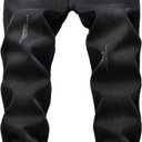 FREDD MARSHALL Men's Fleece Lined Skinny Winter Slim Fit Thicken Warm Stretch Jeans