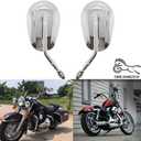 DREAMIZER Motorcycle Vintage Mirrors 8mm Rear View Mirror Black Compatible with Harley Dyna Bobber Softail Chopper Cruiser Cafe Racer Street Electra Glide 1982-2018 (Oval-Chrome)
