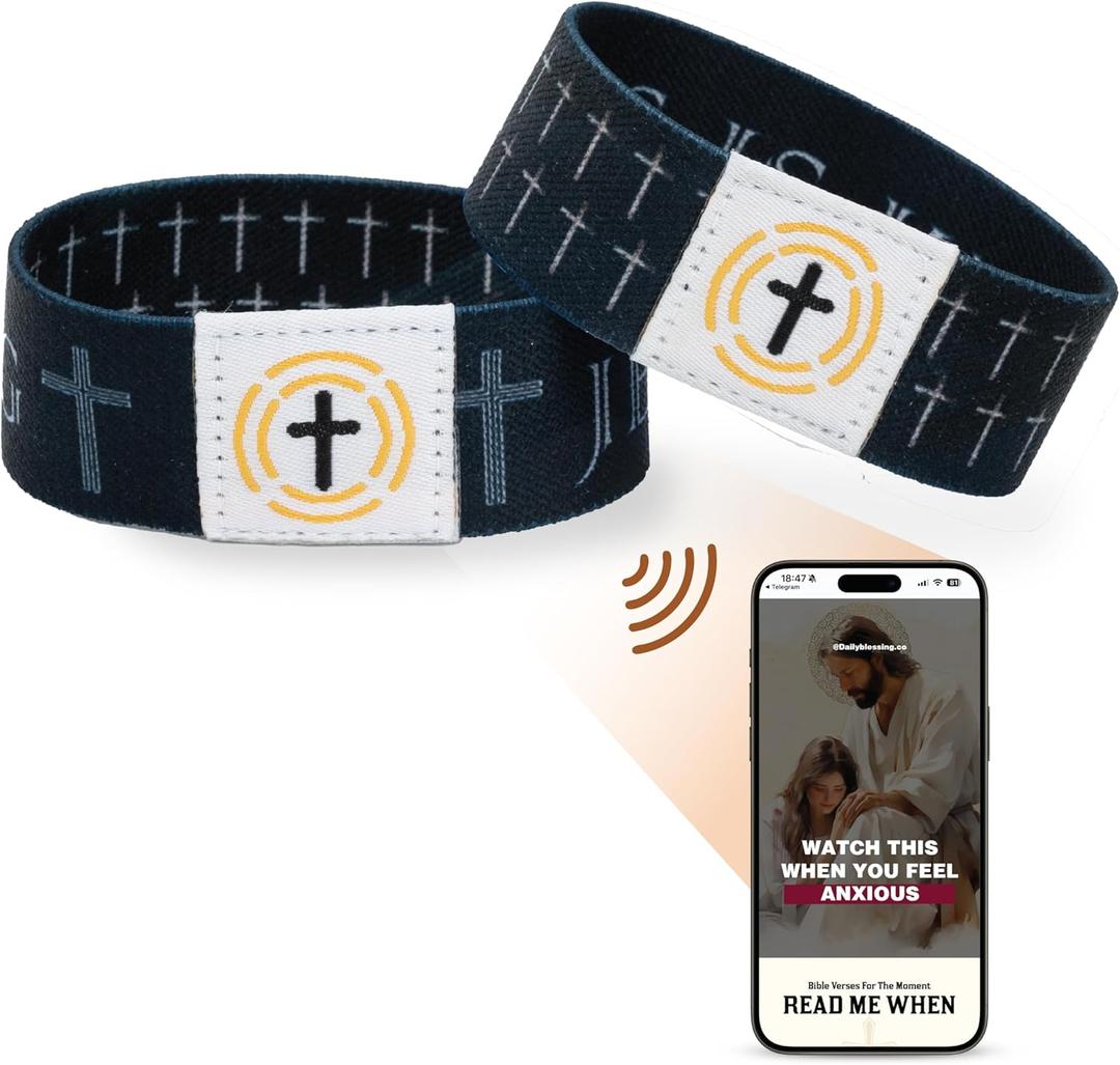 2 x DuduCraft Cross Christian Prayer Wristband Gifts for Women, Valentines Fathers Mothers day gifts for women, mom, dad, teen, wife - Graduation gift for College, Teacher, Confirmation gift for Teens