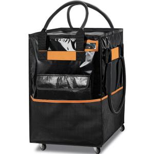Reusable Grocery Bag on Wheels, 130L Large-Capacity Zippered Roller Tote, Carries Up to 90 LBS, Lightweight for Groceries, Laundry, Moving, Storage